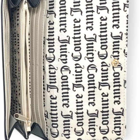 Juicy Couture Women’s Single Gusset Flap Clutc - Black Quilted Women's Wallet - Picture 4 of 12